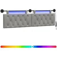 vidaXL Hangend hoofdbord Lichtgrijs Fluweel