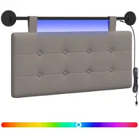 vidaXL Hangend hoofdbord Met LED-verlichting Taupe Stof