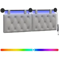 vidaXL Hangend hoofdbord Wolkgrijs Stof