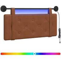 vidaXL Hangend hoofdbord Met LED-verlichting Bruin Antiek PU