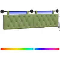 vidaXL Hangend hoofdbord Lichtgroen Fluweel