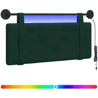 vidaXL Hangend hoofdbord Met LED-verlichting Donkergroen Fluweel
