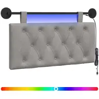 vidaXL Hangend hoofdbord Lichtgrijs Fluweel