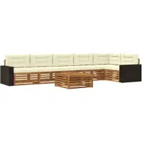 vidaXL Buiten bank set 7 st Natuurlijk en Crème Polyester
