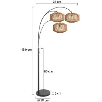 Steinhauer Booglamp - vloerlamp Nox Light, zwart, Woon-/ Eetkamer, metaal, booglamp