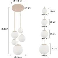 Steinhauer Hanglamp Bollique 2730CR Crème – 5-lichts vide lamp met mat wit glas