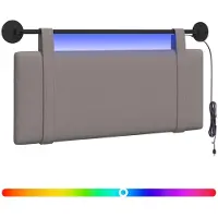 vidaXL Hangend hoofdbord Met LED-verlichting Taupe Stof
