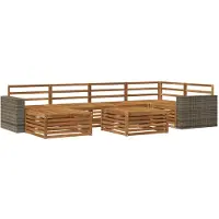 vidaXL Buiten bank set 7 st Naturel