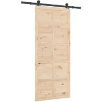 vidaXL Schuifdeur 80 x 208 cm Massief grenenhout Naturel
