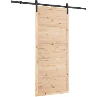 vidaXL Schuifdeur Naturel 100 x 208 cm Massief grenenhout