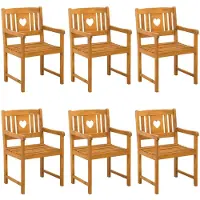 vidaXL Tuinstoelen 6 pcs Naturel Massief Acacia Hout