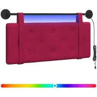 vidaXL Hangend hoofdbord Met LED-verlichting Wijnrood Fluweel
