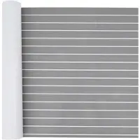 vidaXL Bootmat Gestreept Lichtgrijs en wit 240 x 90 cm EVA