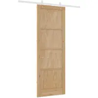 vidaXL Schuifdeur Natuurlijk en Wit 83 x 232 cm Massief grenenhout
