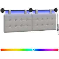 vidaXL Hangend hoofdbord Wolkgrijs Stof