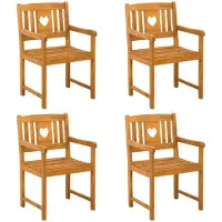 vidaXL Tuinstoelen, 4 stuks, naturel, massief acaciahout