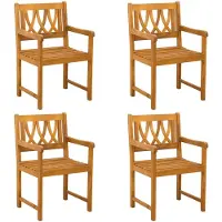 vidaXL Tuinstoelen, 4 stuks, naturel, massief acaciahout