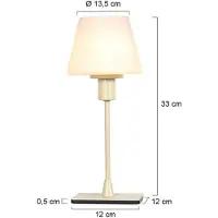 Steinhauer Ancilla 3100CR – Crèmekleurige tafellamp met wit glas en touchbediening