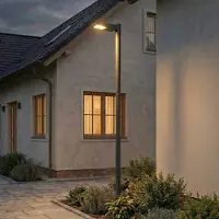 Arcchio LED buitenlamp Nefarius, 250 cm, donkergrijs, IP65 Nefarius, alu / grijs / zink, metaal, Modern