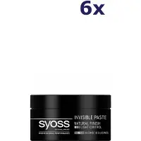 Syoss Invisible Styling Paste - Haarwax - Natuurlijke Finish - Zacht en Soepel - Langer Haartypes - Voordeelverpakking - 6x100 ml