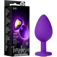 Temptasia M - anaal dildo hartvormig met gouden steen - paars - medium