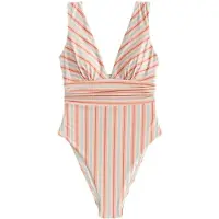Next Badpak smoky blue / rosa / zwart / wit