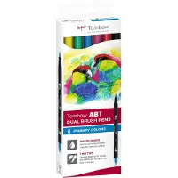American Tombow Marker, Marker Tombow ABT Dual Brush 6C-1 Basic doos (6)