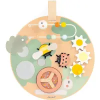 Janod Sweet Cocoon - Activiteitenbord - Dit Houten Bord Bestaat Uit Verschillende Tuindieren Voorzien Van Leuke Functies En In Totaal 7 Activiteiten - Geschikt Vanaf 1 Jaar