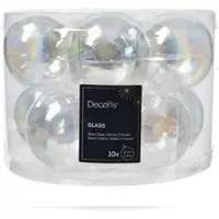 Kaemingk Kerstbal glas d6 cm trnsp/irs 10st