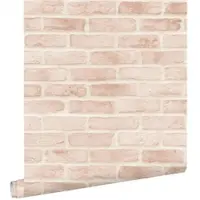 ESTAhome behang bakstenen licht perzikroze - 53 cm x 10.05 m - 139166