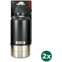 Kong duo day trek drinkfles rvs zwart 2x 1820 ml