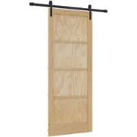 vidaXL Schuifdeur Naturel 86 x 211 cm Massief grenenhout