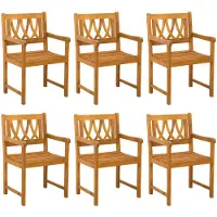 vidaXL Tuinstoelen 6 pcs Naturel Massief Acacia Hout