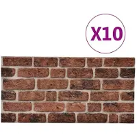 vidaXL Wandpanelen 10 st 100 x 50 cm Bruine Baksteen EPS-schuim