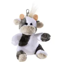 Heunec pluche sleutelhanger koe 10cm - knuffel sleutelhanger.