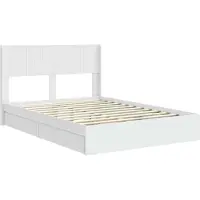 vidaXL Bedframe met opbergruimte en hoofdbord Wit 140 x 200 cm