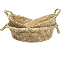 Bazar Bizar Opbergmand Raffia Trays | palmblad naturel 35x35x16 cm opbergmanden | NADUVI