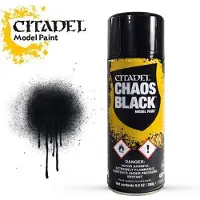 Citadel Warhammer Spray: Chaos Black - Spuitverf grondverf voor de Warhammer Miniaturen