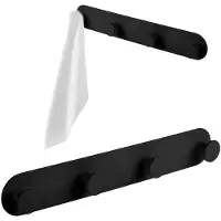 Laveo Miri - Handdoekhouder - Zwart Mat - Stalen Haken - Vier Haken