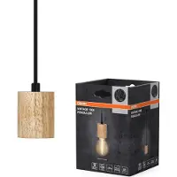 Osram Vintage 1906 hanglamp CYLINDER WOOD E27, hout, max. 15W LED, E27 fitting, binnenverlichting, ronde plafondbevestiging, combineerbaar met 1906 vintage lampen, combineerbaar met slimme lampen