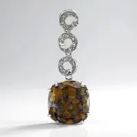 Cavill - 925 Sterling Zilver Hanger met 9,85 ct Dinosaurus Kwarts en Witte Topaas - Antiek Kussen Slijpsel - Elegante Zilveren Sieraden Dames