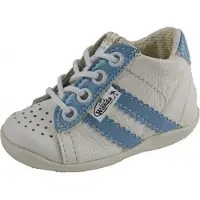 Wanda Leren schoenen - wit/lichtblauw - jongen - eerste stapjes - babyschoenen - flexibel - sneakers - maat 20