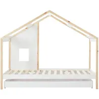 Vente-unique Hutbed hout wit 90 x 190 cm