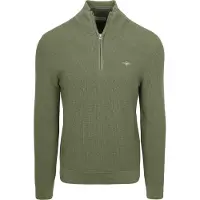 Gant Half zip katoenen textured sweater met 8030292/379