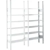 Ssi Legbordstelling R3000, aanbouwstelling, 5 verzinkte legborden, diepte 600 mm, legbordgewicht 150 kg, B 1315 x H 1960 mm