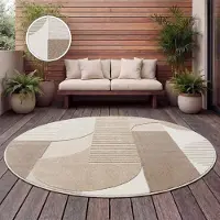 Paco Home Vloerkleed Voor Binnen En Buiten Balkon Terras Scandinavisch Boho Eenkleurig 160 cm Rund