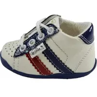 Wanda Leren schoenen - wit/donkerblauw - jongen - eerste stapjes - babyschoenen - flexibel - sneakers - maat 21
