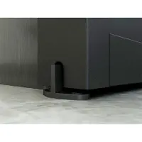 Vente-unique Dubbele schuifdeur met ophangsysteem - Aluminium en gerookt gehard glas - 2 x H205 x B83 cm - LINCI II