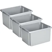 Sunware Opslagbox - 3 stuks - kunststof 32 liter lichtgrijs 45 x 36 x 24 cm