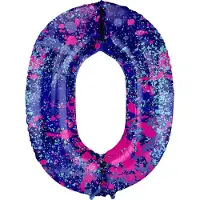 Folat - Folieballon Cijfer 0 Paint Splash - 86 cm
